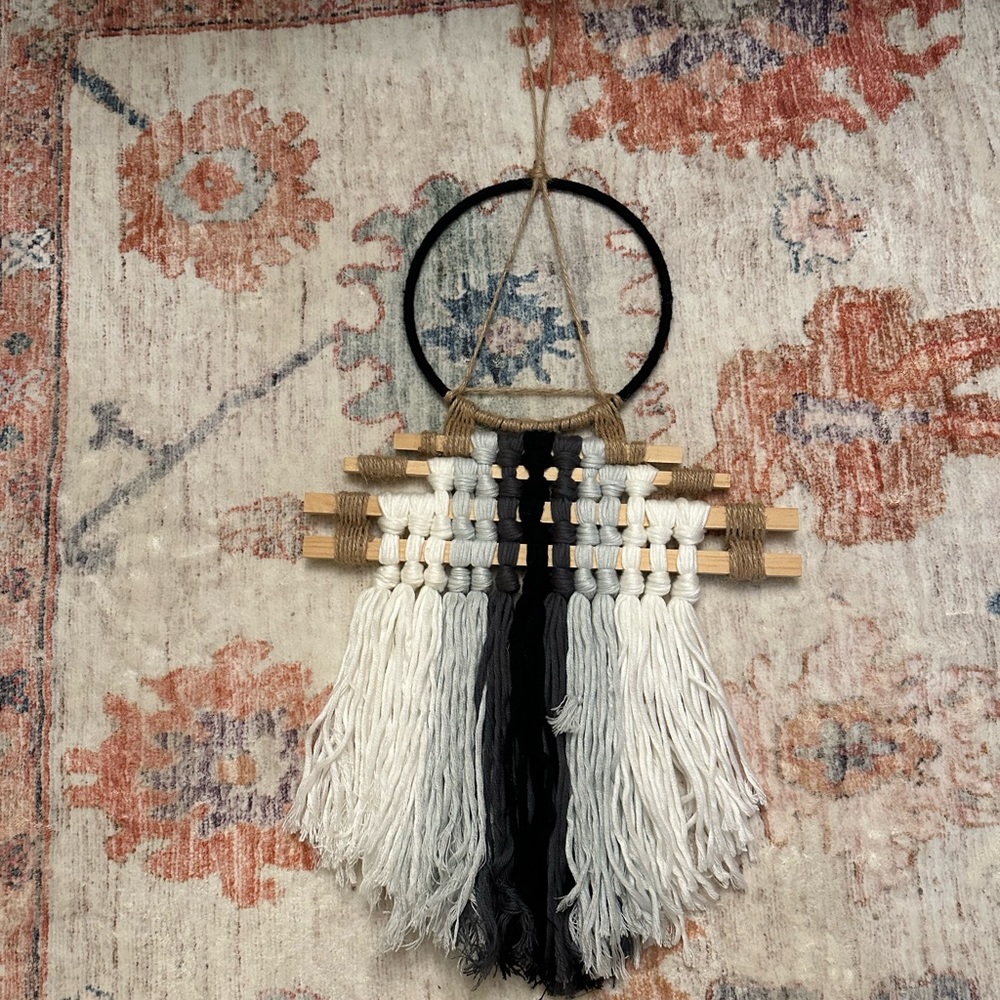 Boho Wall Hanging🖤🤍🩶 - Picture 4 of 6